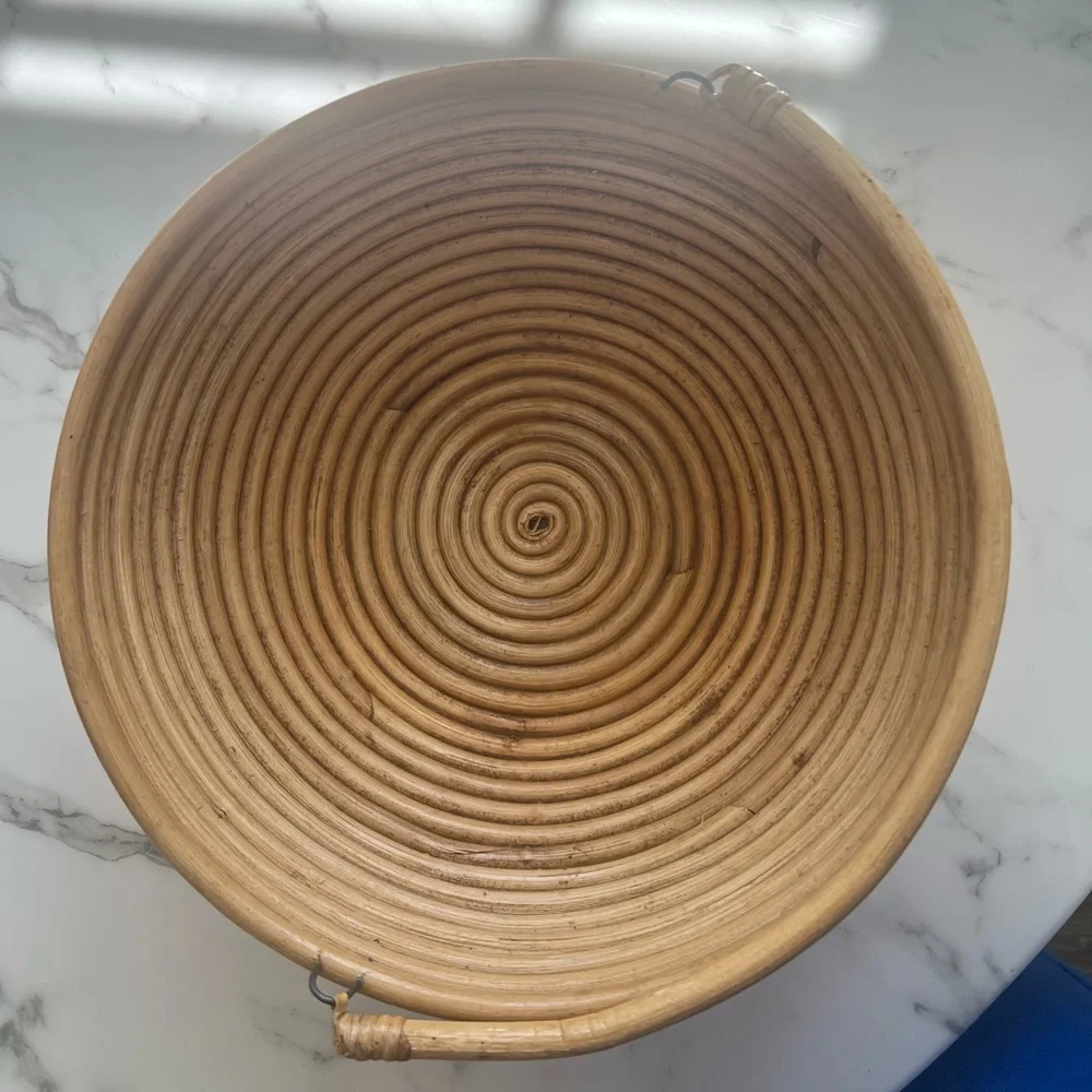 Pencil Reed Rattan Bowl With Handle - Picture 3 of 7